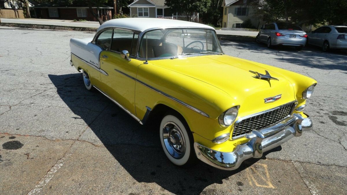 1955 Yellow Chevrolet Bel Air/150/210 Coupe