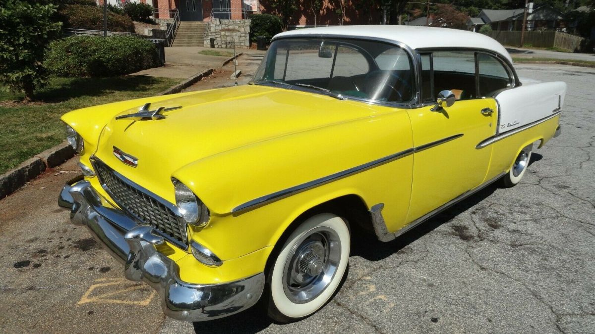 1955 Yellow Chevrolet Bel Air/150/210 Coupe