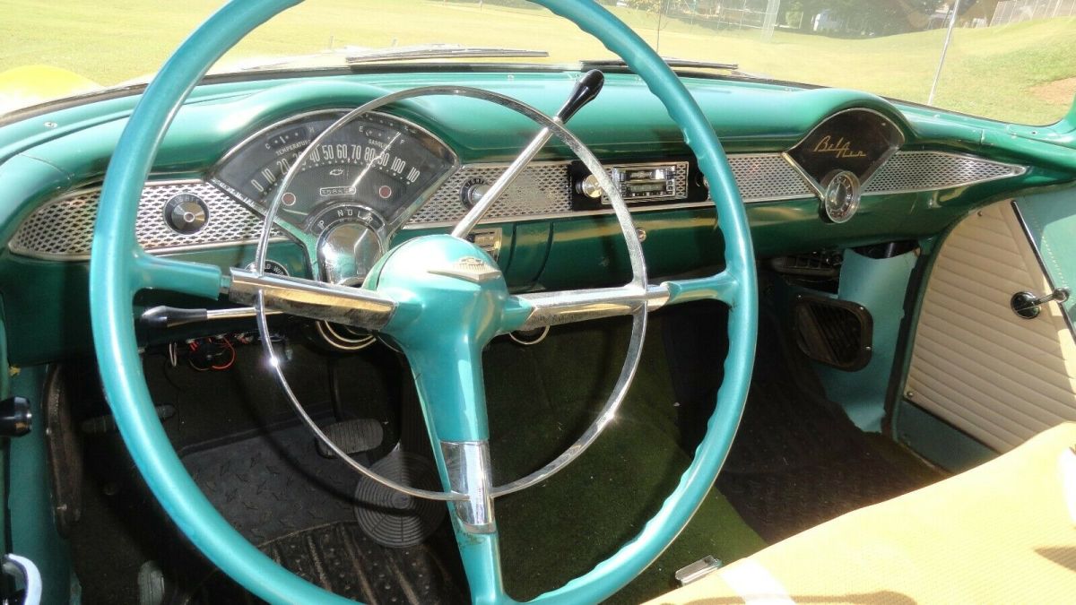 1955 Yellow Chevrolet Bel Air/150/210 Coupe