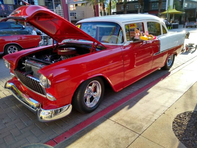 1955 Red Chevrolet Bel Air/150/210 Sedan