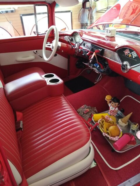 1955 Red Chevrolet Bel Air/150/210 Sedan