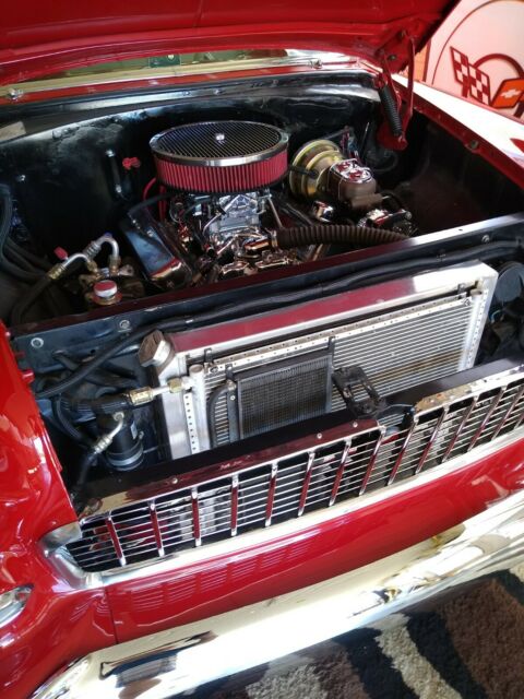 1955 Red Chevrolet Bel Air/150/210 Sedan