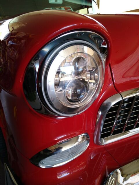 1955 Red Chevrolet Bel Air/150/210 Sedan