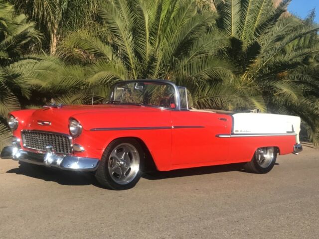 1955 Red and white Chevrolet Bel Air/150/210 Convertible