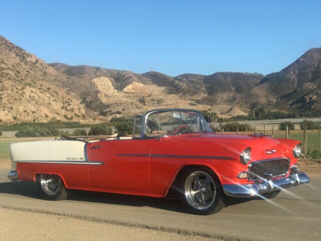 1955 Red and white Chevrolet Bel Air/150/210 Convertible