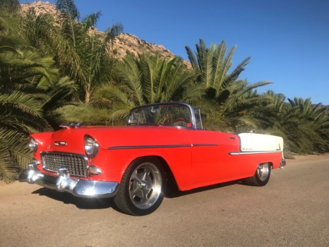 1955 Red and white Chevrolet Bel Air/150/210 Convertible