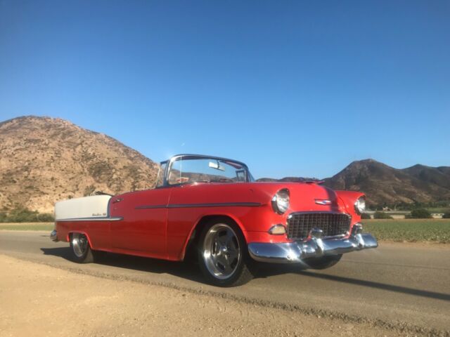 1955 Red and white Chevrolet Bel Air/150/210 Convertible