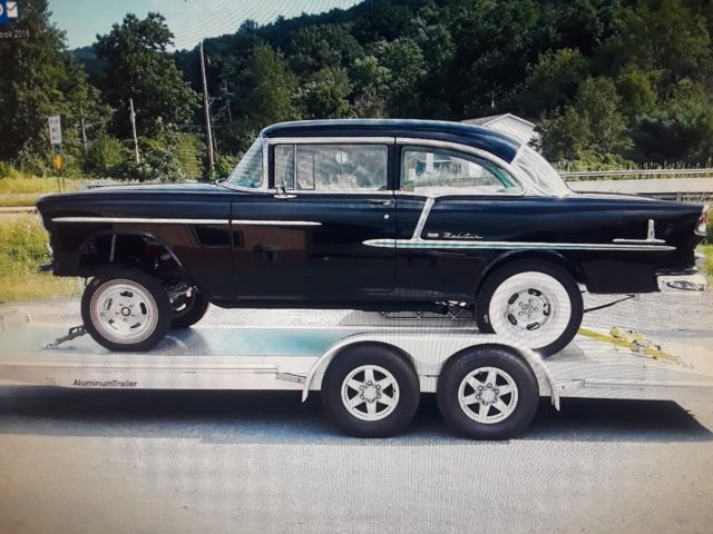 1955 Black Chevrolet Bel Air/150/210 Sedan