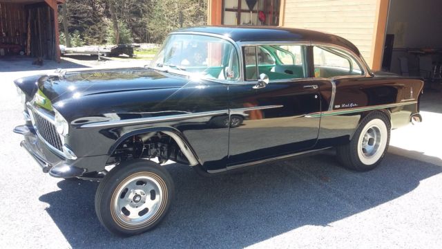 1955 Black Chevrolet Bel Air/150/210 Sedan