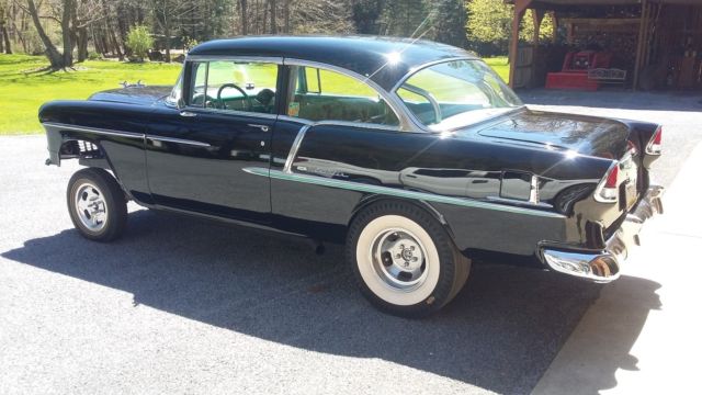1955 Black Chevrolet Bel Air/150/210 Sedan