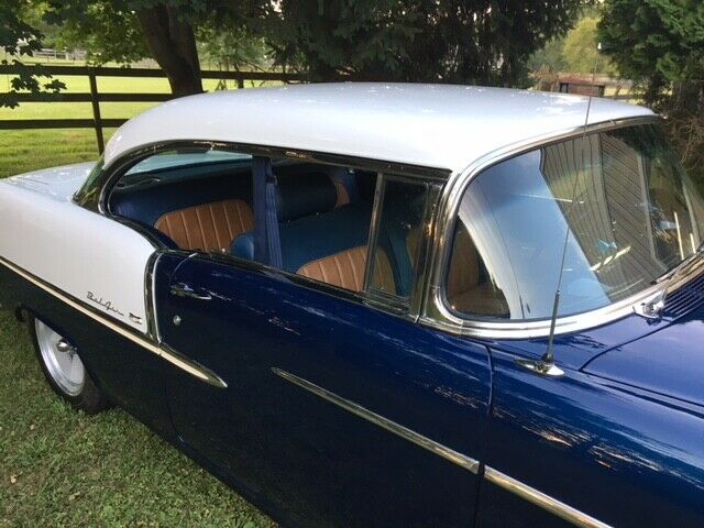 1955 blue/white Chevrolet Bel Air/150/210 Sedan