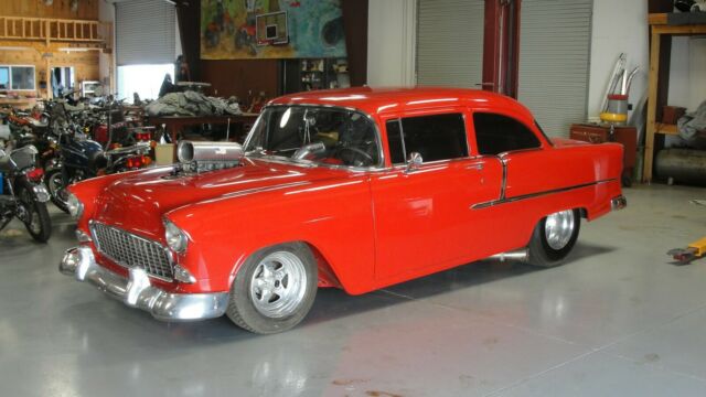 1955 Red Chevrolet Bel Air/150/210 Coupe