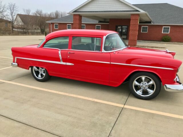 1955 Red Chevrolet Bel Air/150/210 Coupe