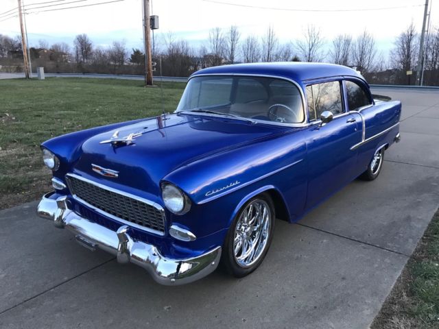 1955 Blue Chevrolet Bel Air/150/210 Coupe