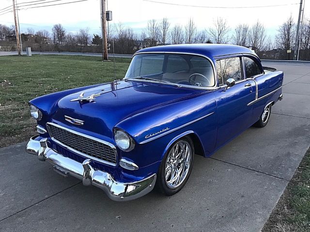 1955 Blue Chevrolet Bel Air/150/210 Coupe