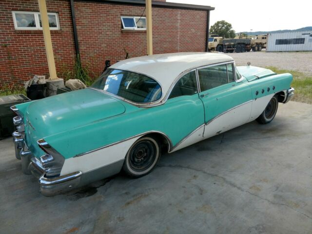 1955 Green/white Buick Roadmaster Coupe