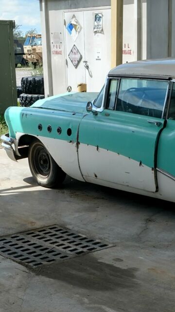 1955 Green/white Buick Roadmaster Coupe