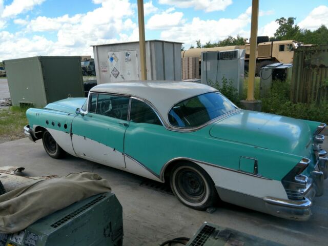 1955 Green/white Buick Roadmaster Coupe