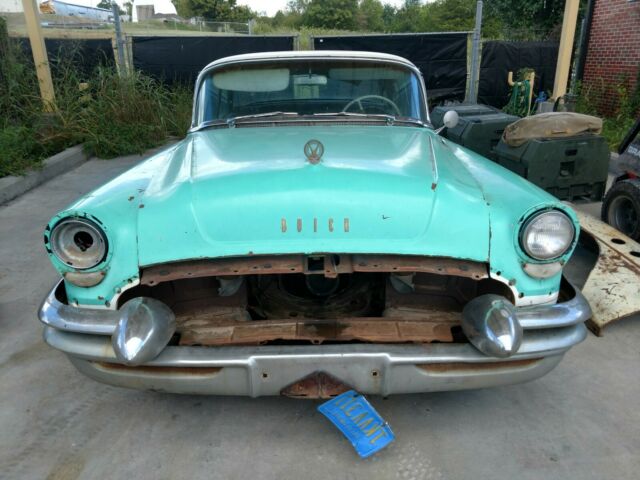 1955 Green/white Buick Roadmaster Coupe