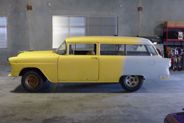 1955 Yellow Chevrolet Bel Air/150/210 Wagon