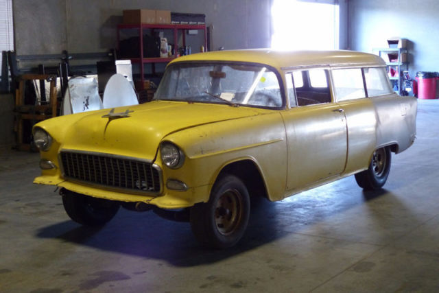1955 Yellow Chevrolet Bel Air/150/210 Wagon