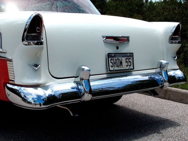 1955 RED / WHITE Chevrolet Bel Air/150/210 2 DOOR POST COUPE