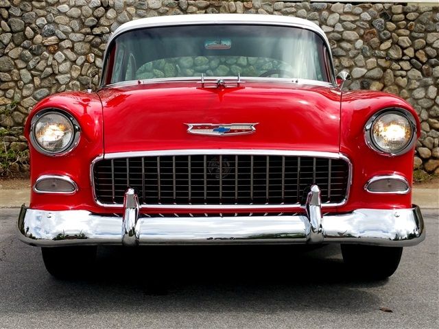 1955 Red Chevrolet Bel Air/150/210 Coupe
