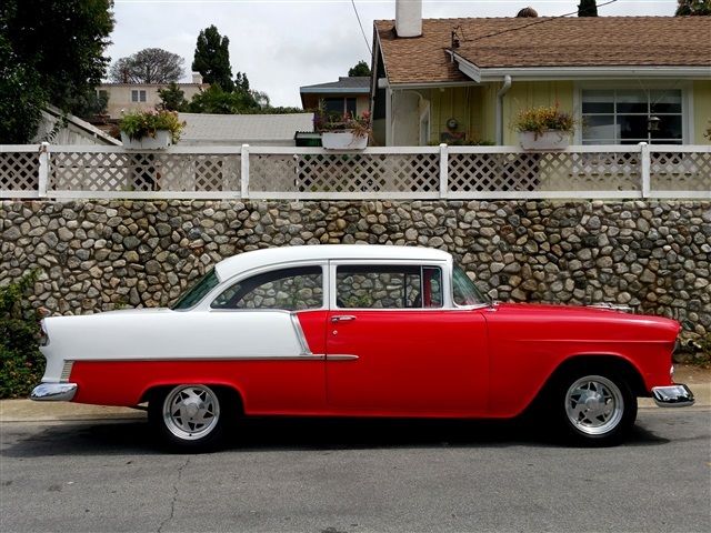1955 Red Chevrolet Bel Air/150/210 Coupe
