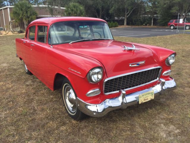 1955 Red Chevrolet Bel Air/150/210 4 Dr