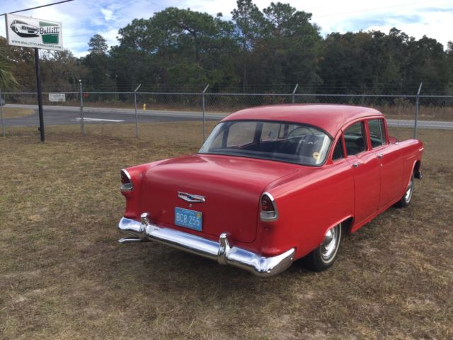 1955 Red Chevrolet Bel Air/150/210 4 Dr
