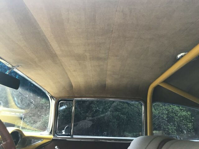 1955 Yellow and White Chevrolet 150 Post Coupe