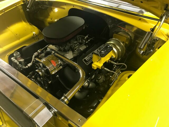 1955 Yellow and White Chevrolet 150 Post Coupe