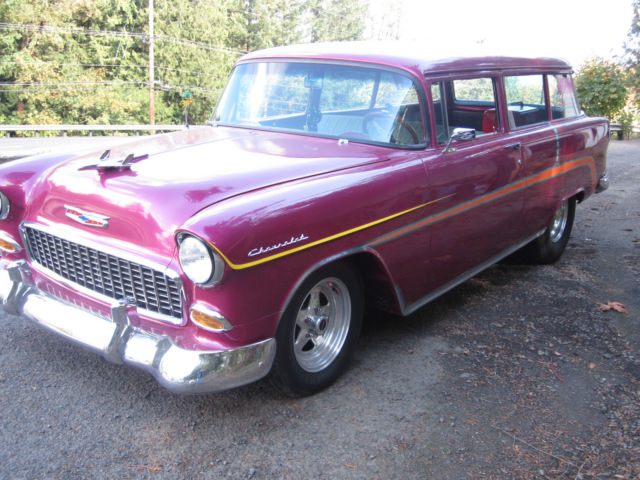 1955 Red Chevrolet Bel Air/150/210 Wagon