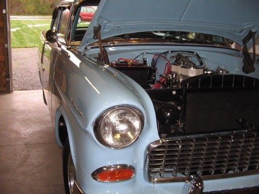 1955 Blue/white Chevrolet Bel Air/150/210 2 Door Sedan