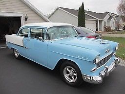 1955 Blue/white Chevrolet Bel Air/150/210 2 Door Sedan