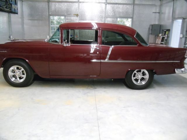 1955 Burgundy Chevrolet Bel Air/150/210 Sedan