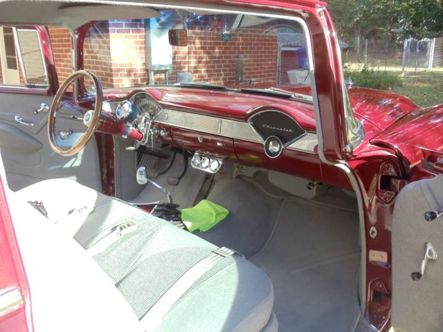 1955 Burgundy Chevrolet Bel Air/150/210 Sedan