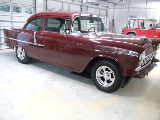 1955 Burgundy Chevrolet Bel Air/150/210 Sedan