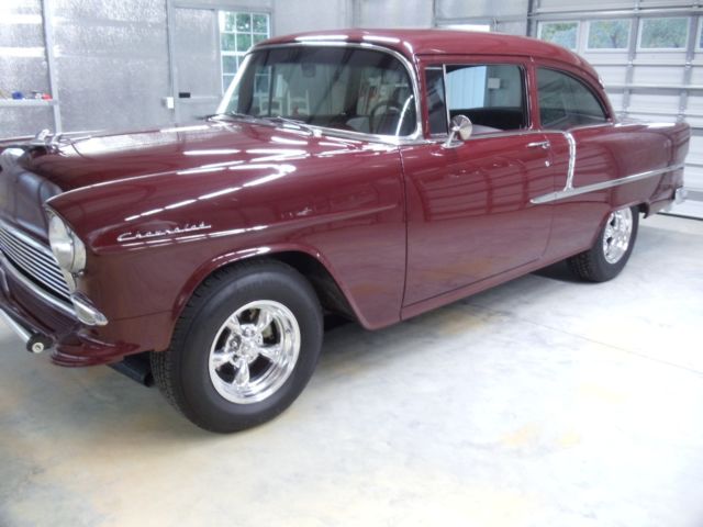 1955 Burgundy Chevrolet Bel Air/150/210 Sedan
