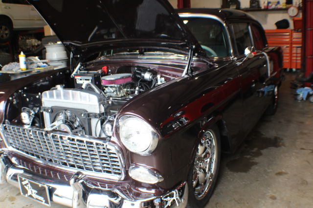 1955 Two Tone - Red, Cream Chevrolet Bel Air/150/210 Coupe