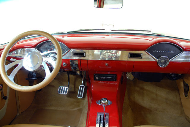 1955 Nissan Red Chevrolet Bel Air/150/210 Sedan