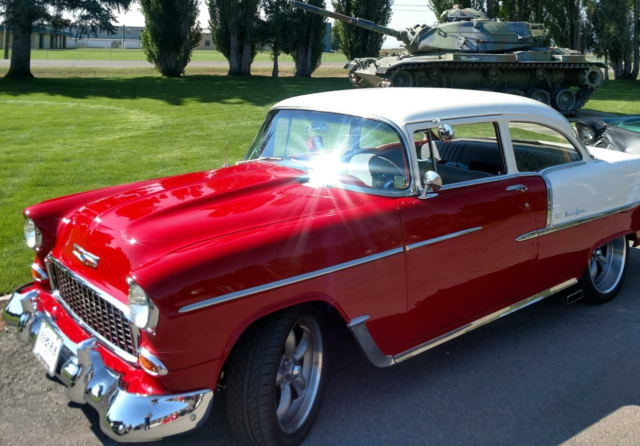 1955 Red/White Chevrolet Bel Air/150/210 Coupe