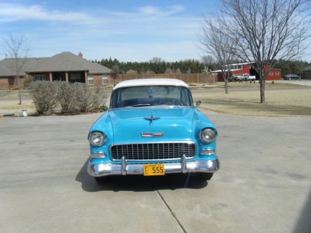 1955 Blue Chevrolet Bel Air/150/210 Sedan