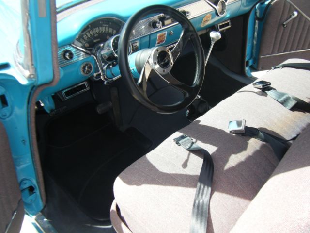 1955 Blue Chevrolet Bel Air/150/210 Sedan