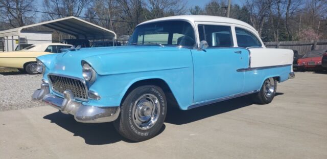 1955 Blue/white Chevrolet Bel Air/150/210 2Dr sedan