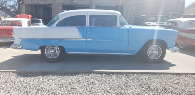 1955 Blue/white Chevrolet Bel Air/150/210 2Dr sedan