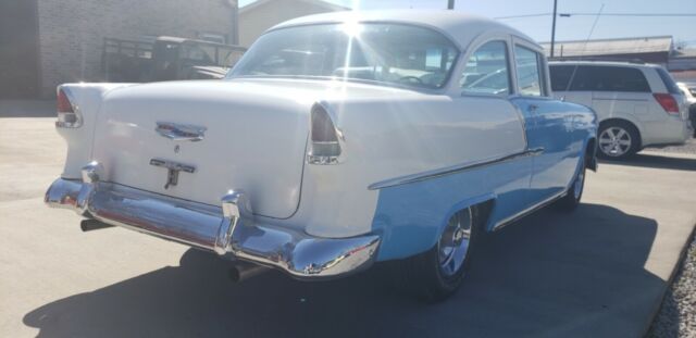 1955 Blue/white Chevrolet Bel Air/150/210 2Dr sedan
