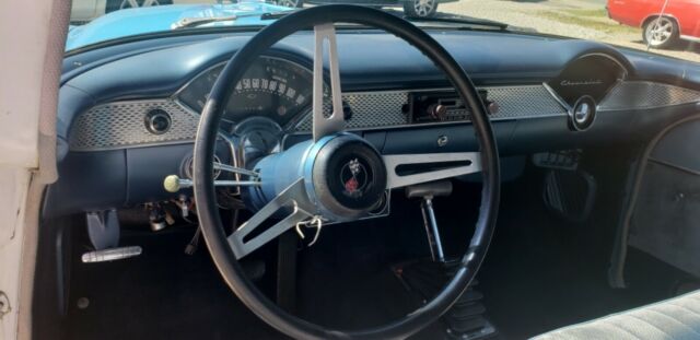 1955 Blue/white Chevrolet Bel Air/150/210 2Dr sedan