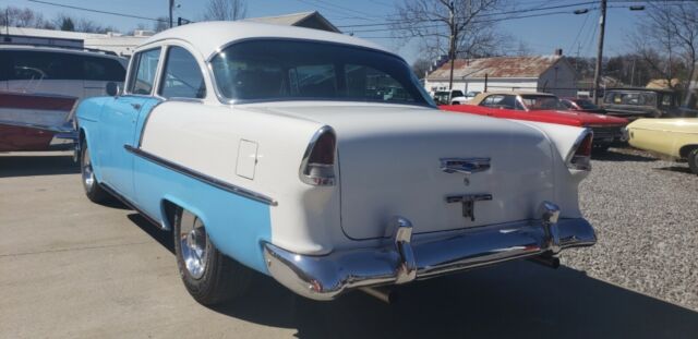 1955 Blue/white Chevrolet Bel Air/150/210 2Dr sedan