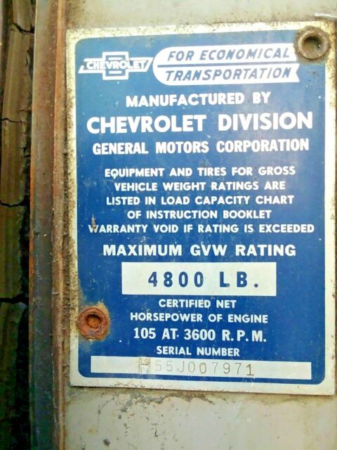 1955 Black Chevrolet Other Pickups Cab & Chassis